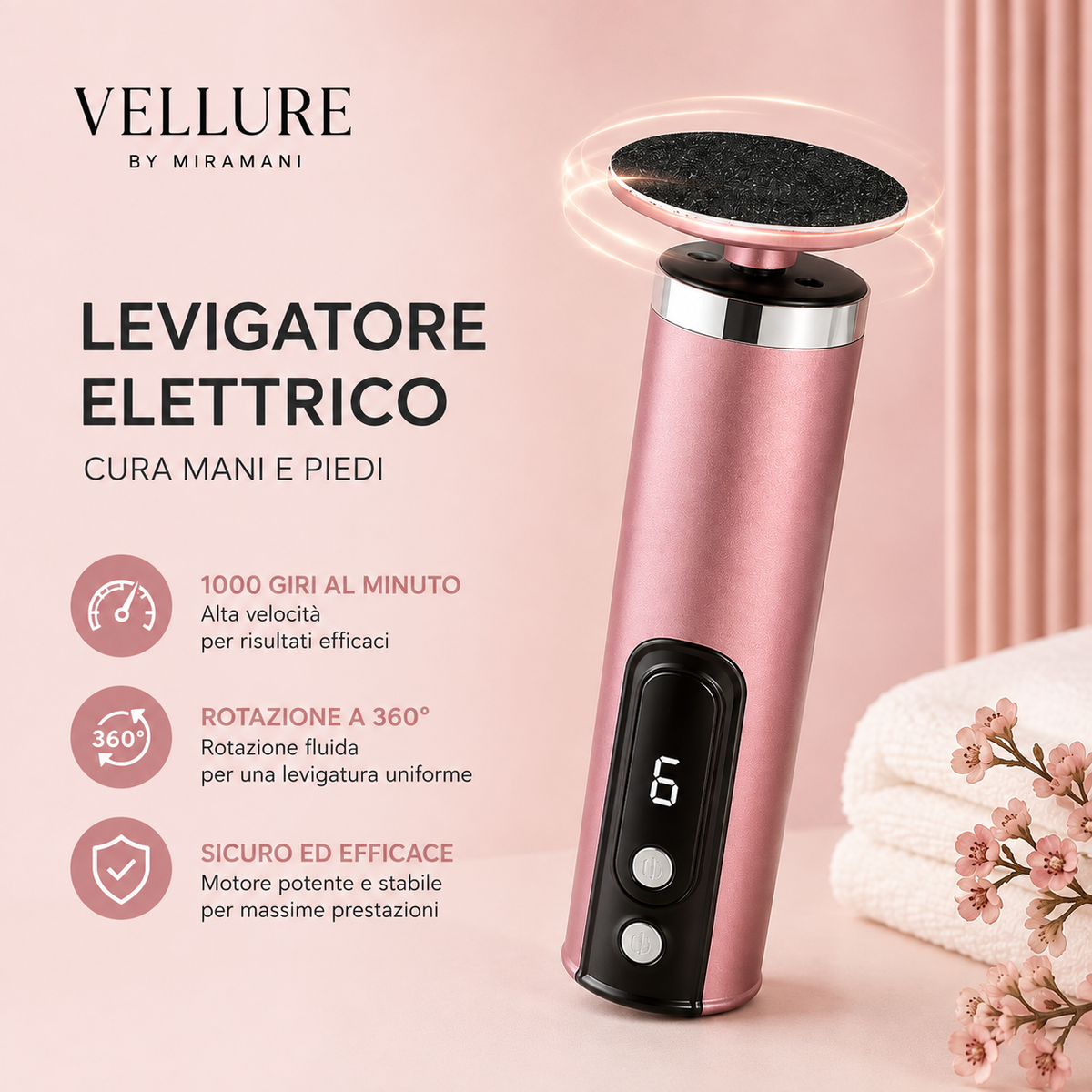 VELLURE| levigatore elettrico cura mani e piedi